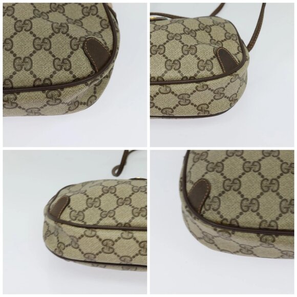 GUCCI GG Supreme Web Sherry Line Bag PVC Beige Gold Red 89 02 066 Auth BA2391 - Picture 14 of 16